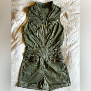 Bebe Nikita army green romper